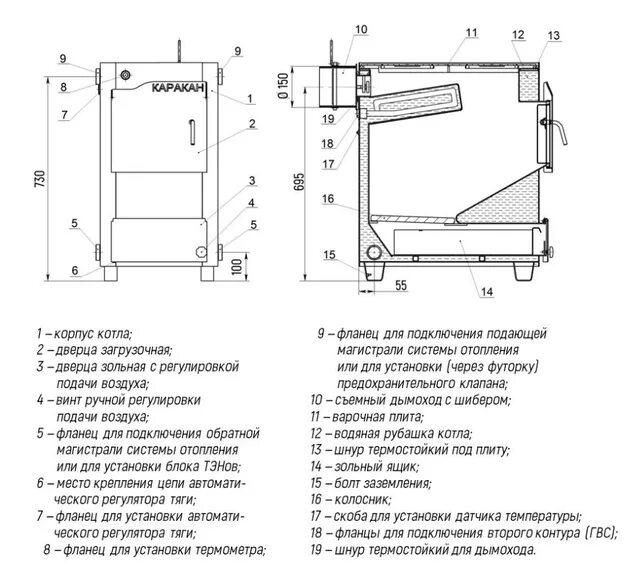 Котел каракан 10 схема подключения Газовый котел каракан. обзор. технические характеристики. отзывы