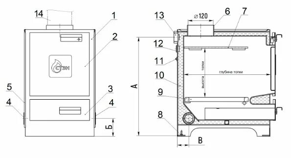 Котел каракан 10 схема подключения Твердотопливный котел Стэн mini 11 купить в Иркутске Интернет-магазин Печи_38 °