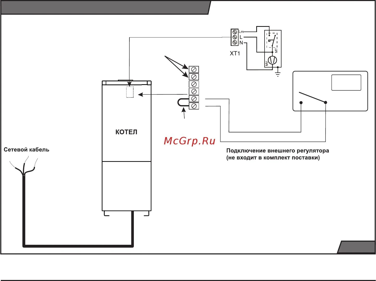 Котел медведь схема подключения Protherm Медведь 30 KLZ 31/36 Схема подключения внешнего оснащения