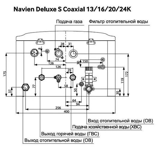 Котел navien deluxe схема подключения Газовый котел Navien Deluxe S 24K coaxial (ID# 138274096), цена: 2824.80 руб., к