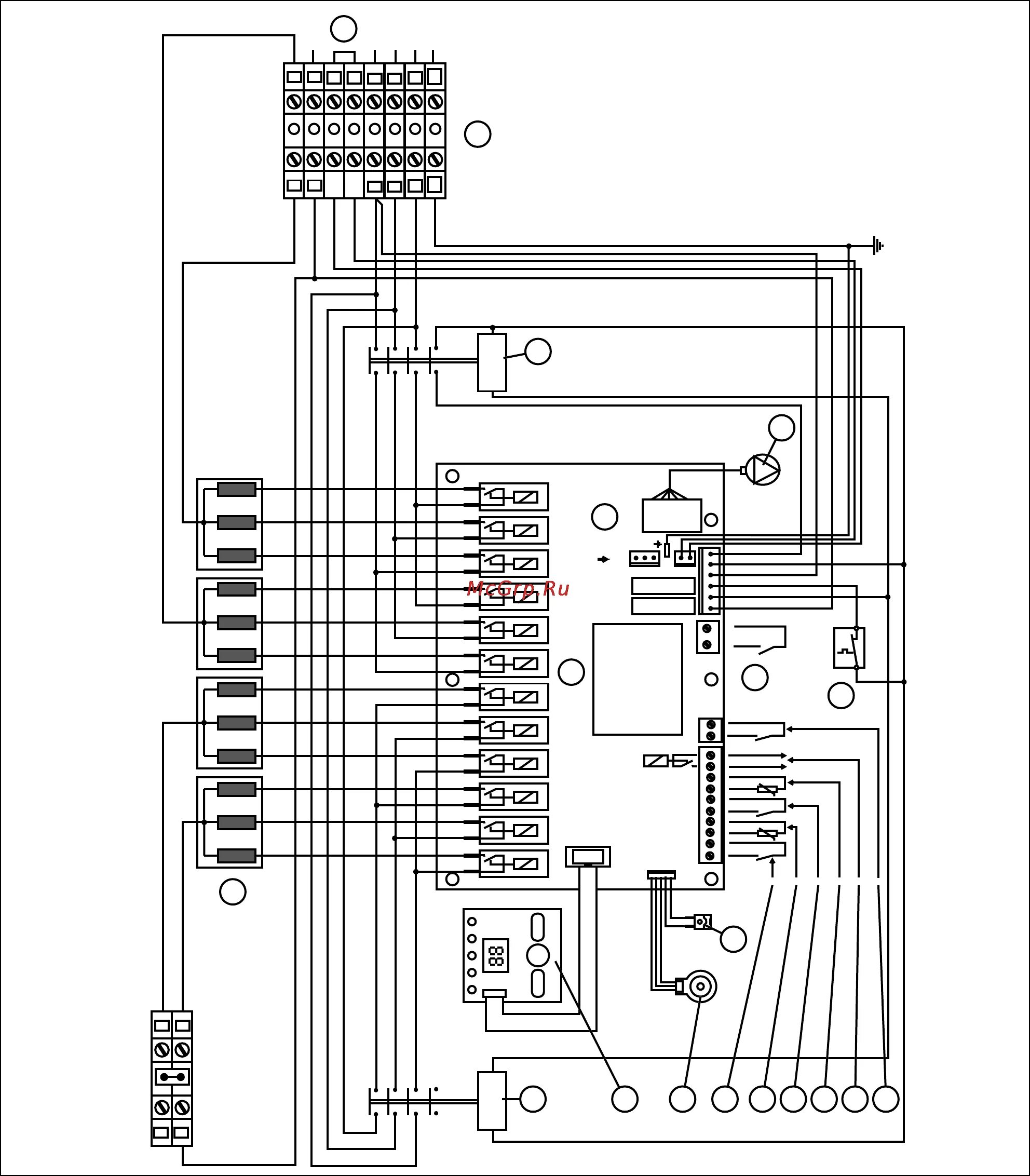 Котел скат схема подключения Protherm Скат 6 КR 13 27/36 D схема электрических соединений 24 k 28 k