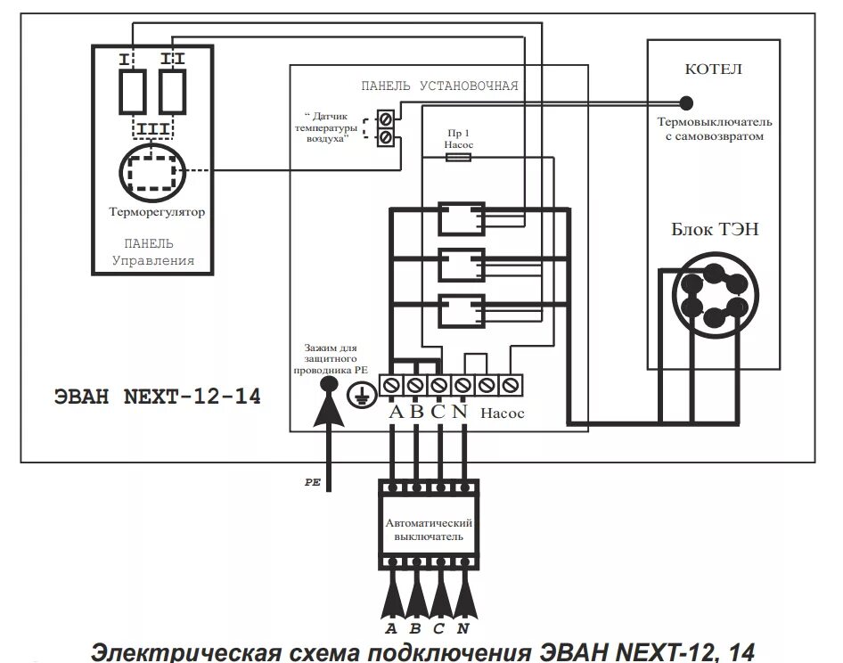 Котел теплотех 6 квт подключение схема Котел электрический ЭВАН Next-12 12912-evn - купить с доставкой в Москве, цена, 