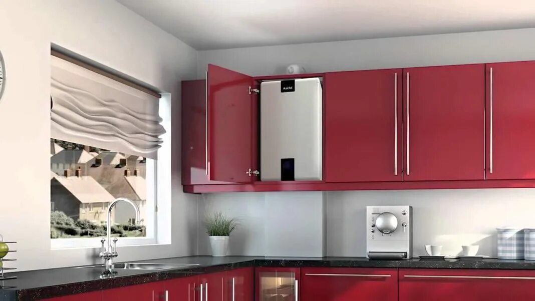 Котел в интерьере кухни Как спрятать газовый котел на кухне правильно?