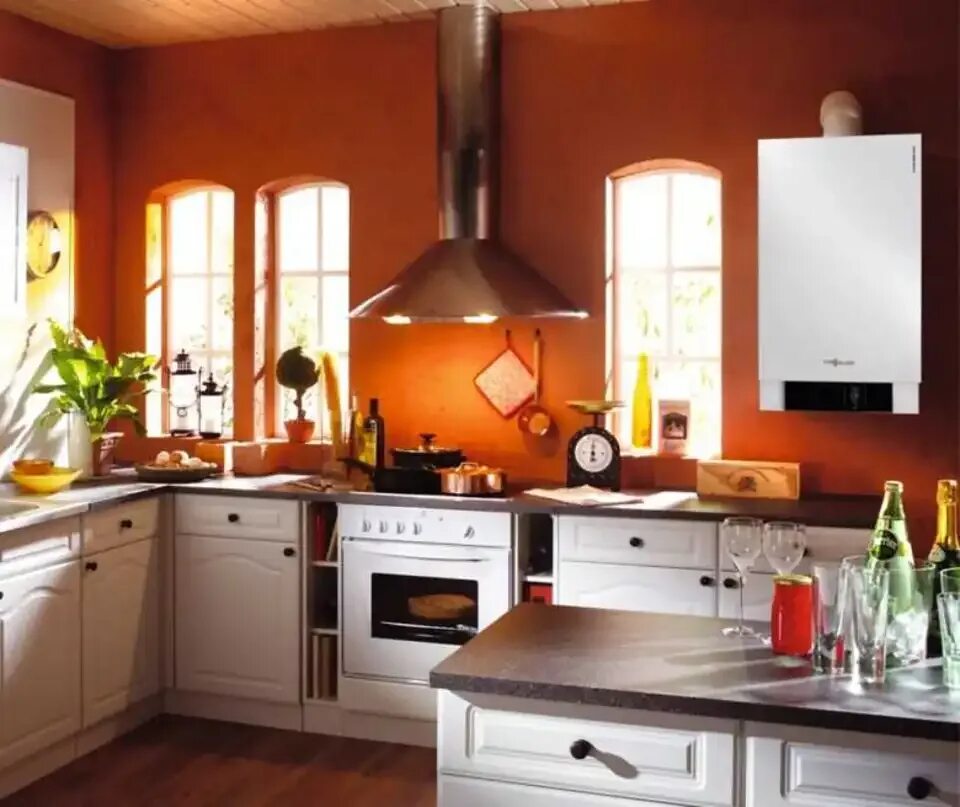 Котел в кухне частного дома фото Floor-standing boiler in the kitchen interior (47 Photos)
