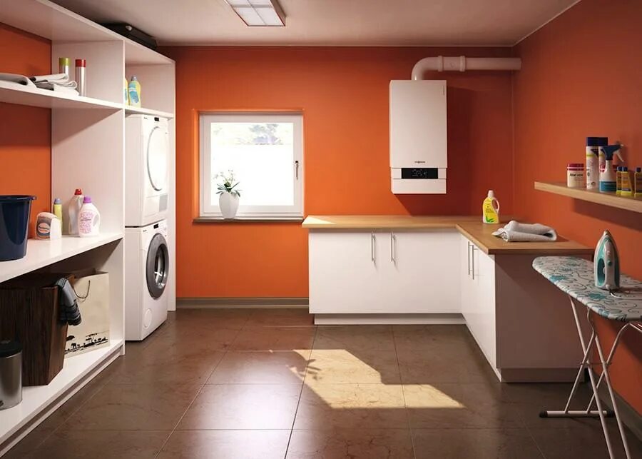 Котел в кухне частного дома фото Одноконтурный котел Viessmann Vitodens 200-W с автоматикой Vitotronic 200 (60 кВ