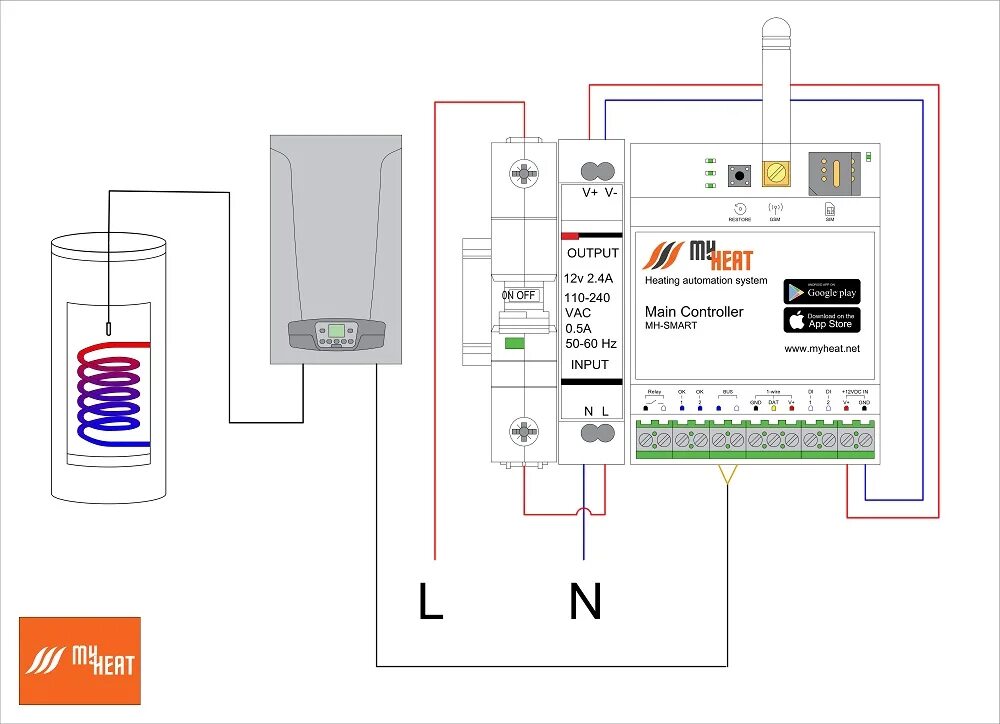 Котел varme 24 схема подключения wifi модуля Термостат My Heat SMART Купить с доставкой