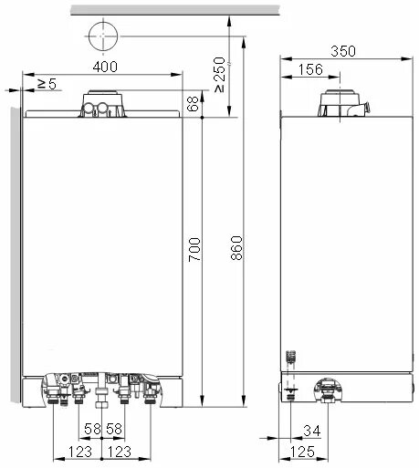 Котел viessmann vitopend 100 подключение Viessmann Vitodens 100-W B1HC 19 кВт одноконтурные сжиженный газ газовые конденс