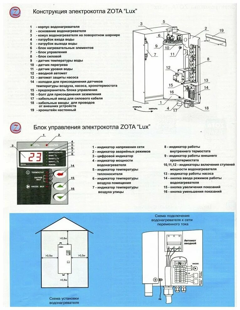 Котел зота 9 подключение Электрический котел ZOTA 12 Lux, одноконтурный - купить в интернет-магазине по н