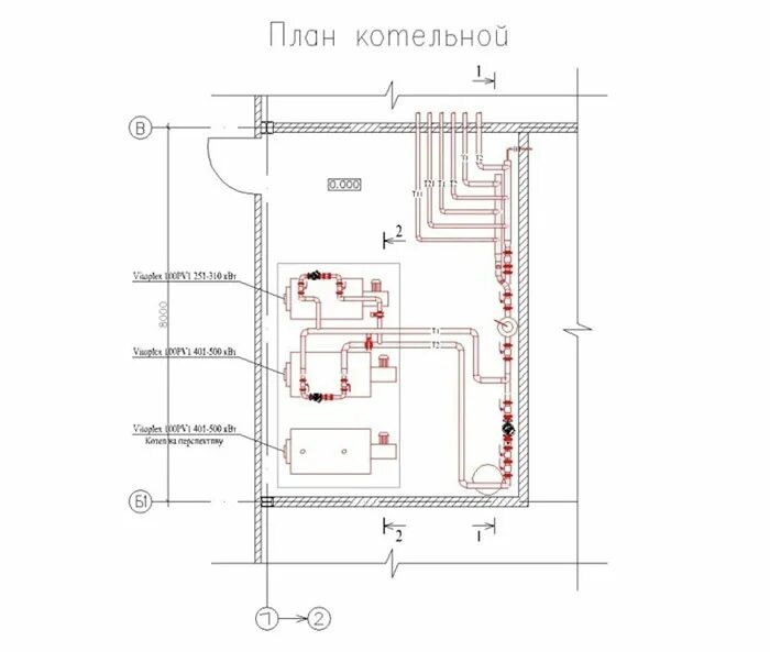 Котельная в доме чертеж Котельная 810 кВт