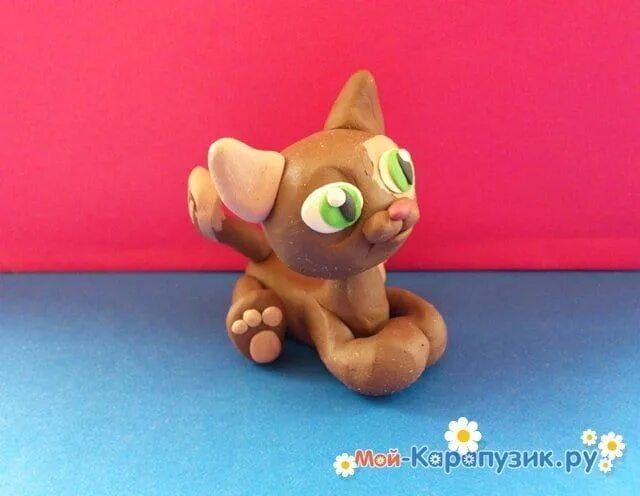 Котенок из пластилина фото Как слепить котенка из пластилина