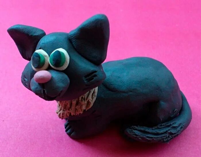 Котенок из пластилина фото Как слепить из пластилина кошку: сделать котенка из пластилина в старшей группе,