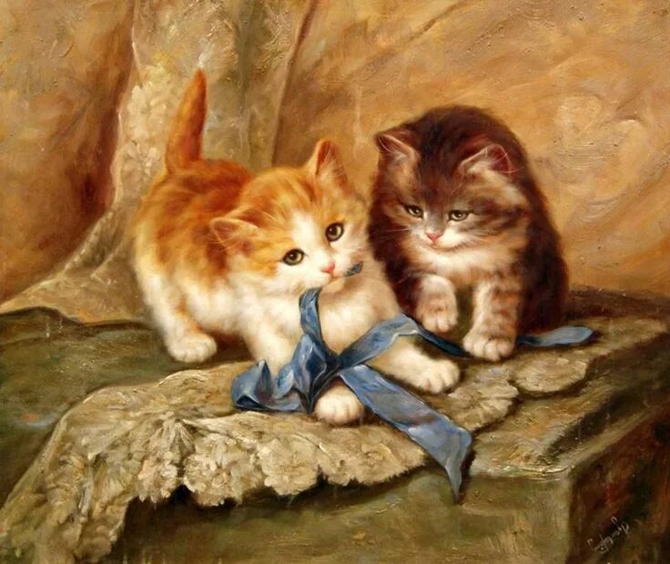 Котенок картина фото Схема вышивки "Котята" - Вышивка крестом Cats illustration, Cute cats, Cats and 