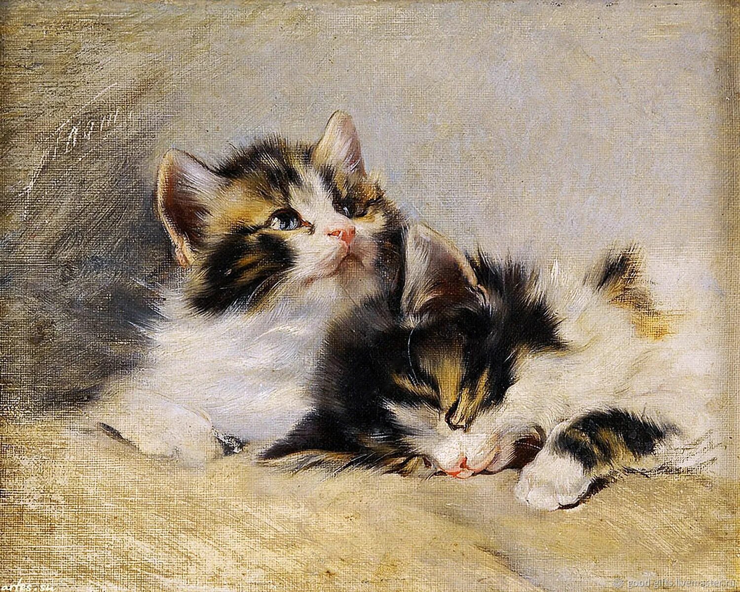 Котенок картина фото Адам Джулиус. Котята. 24х30см в интернет-магазине Ярмарка Мастеров по цене 1000 