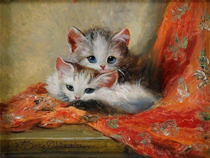 Котенок картина фото Мета Плюкебаум Кошки и котята, Котята, Милые котики