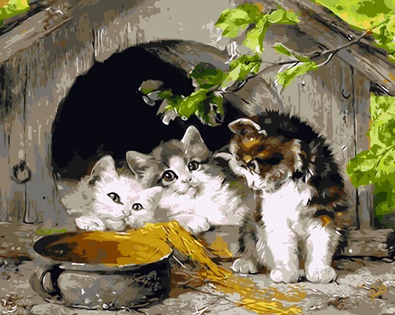 Котенок картина фото Hot Selling DIY Painting Frameless Picture Painting By Numbers Handwork Draw On 