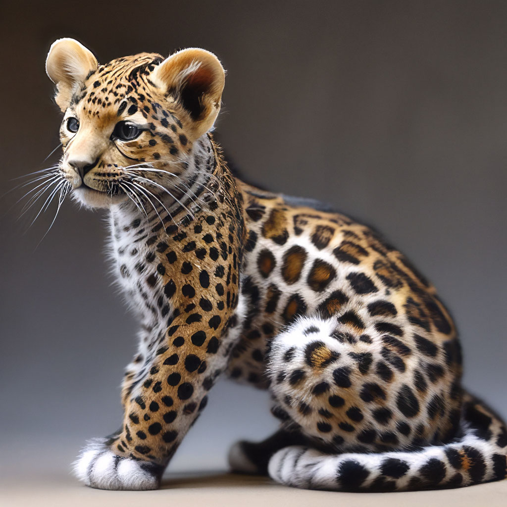 Котенок леопарда фото "A full-length leopard kitten. ." - image created in Shedevrum