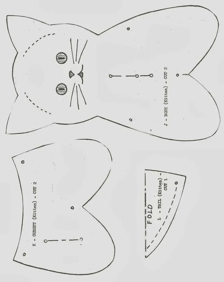 Котенок своими руками выкройка Kitty pattern Stuffed toys patterns, Animal sewing patterns, Sewing stuffed anim