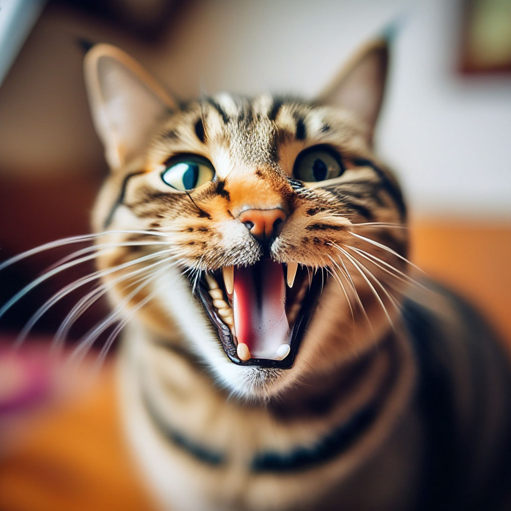 Котенок улыбается фото "The cat's smile" - image created in Shedevrum