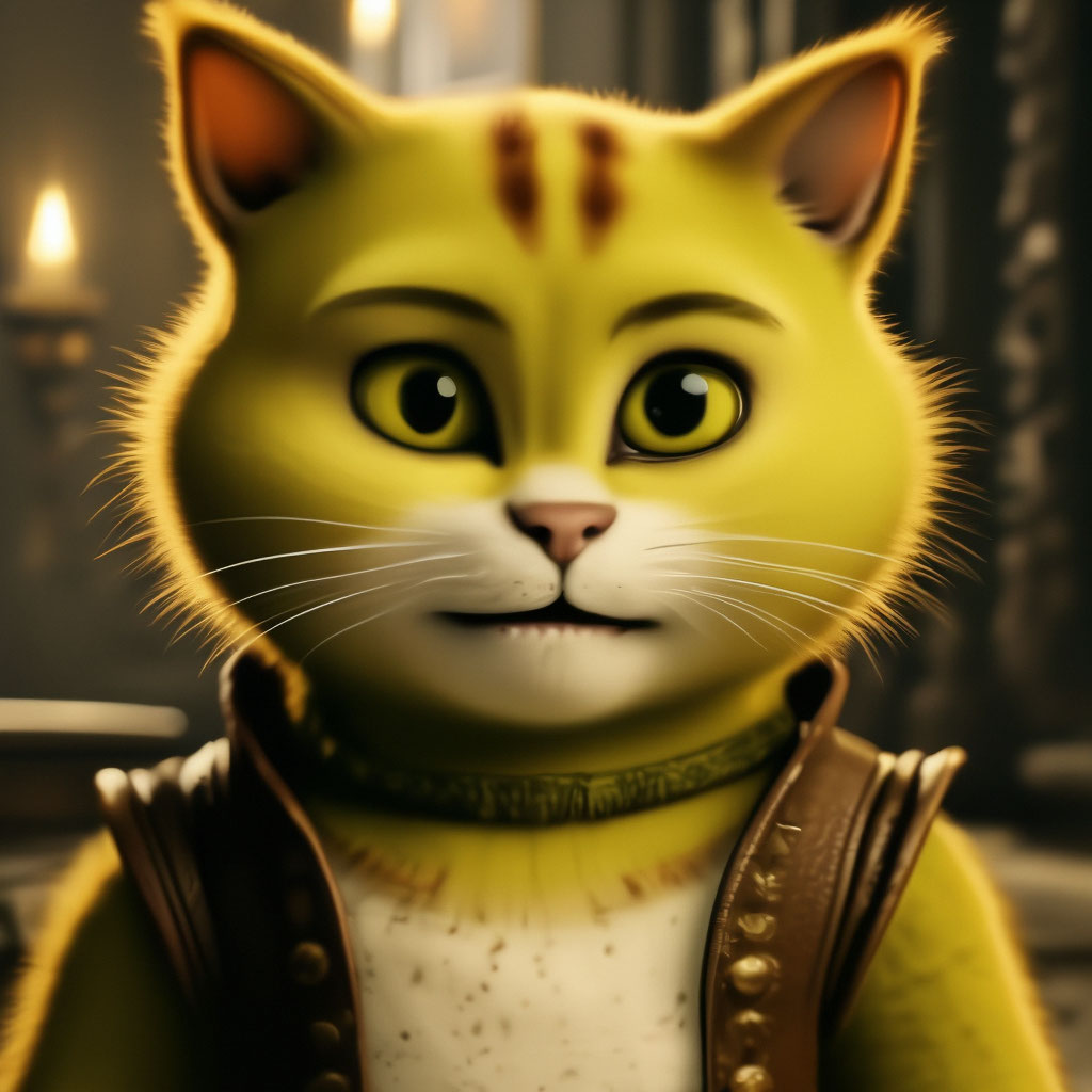 Котик из шрека фото "Shrek + kitty" - image created in Shedevrum