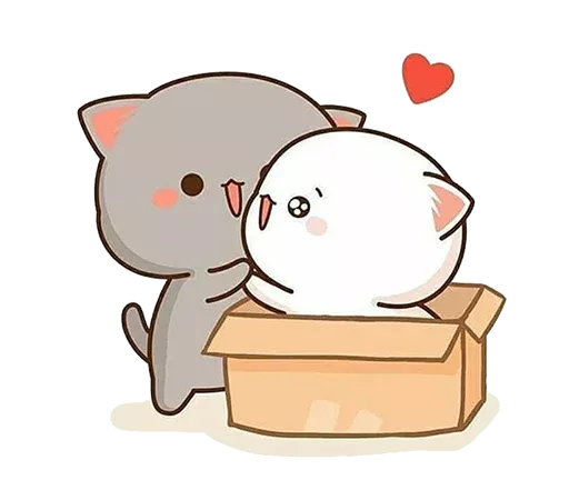 Котик из телеграмма фото Telegram Sticker #20 from collection "Peach and Goma by Vasim" Cute anime cat, C
