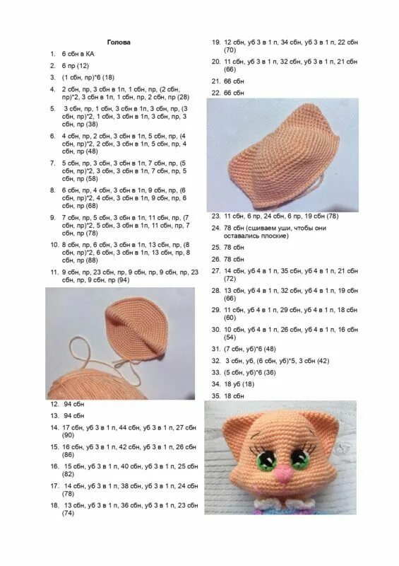 Котик крючком схема и описание Голова и ушки African flower crochet animals, Crochet toys, Crochet patterns ami