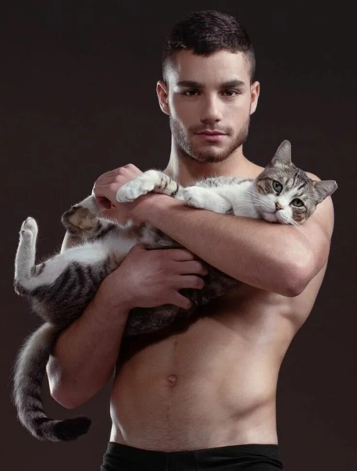 Котик мужчина фото Pin by Norm DeLorme on Boys Cats, Men with cats, Cat dad