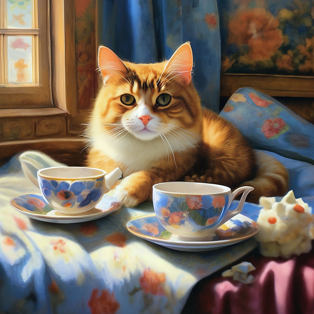 Котик утром фото "Good morning, cats" - image created in Shedevrum