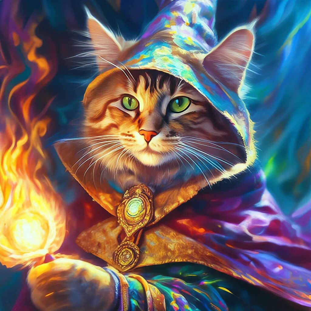 Котик волшебник фото Котик зачарованный Кот волшебник со." - картинка создана в Шедевруме