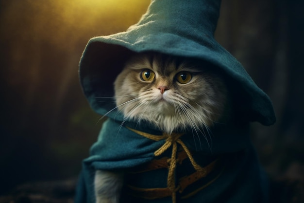 Котик волшебник фото Симпатичный кот-волшебник Премиум Фото