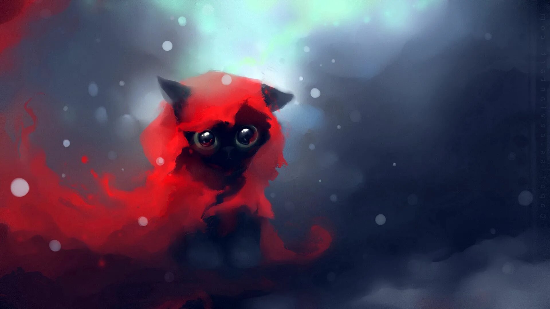 Котики фото арт Download wallpaper 1920x1080 cat, drawing, art, apofiss hd background