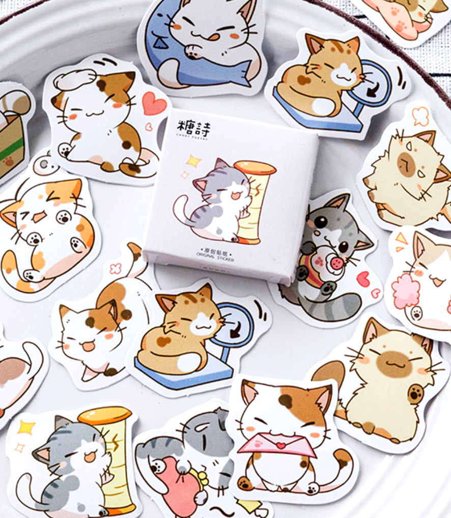 Котики милые фото стикеры Little Chibi Cat Stickers Cat sticker set, Cute stickers, Kawaii stationery