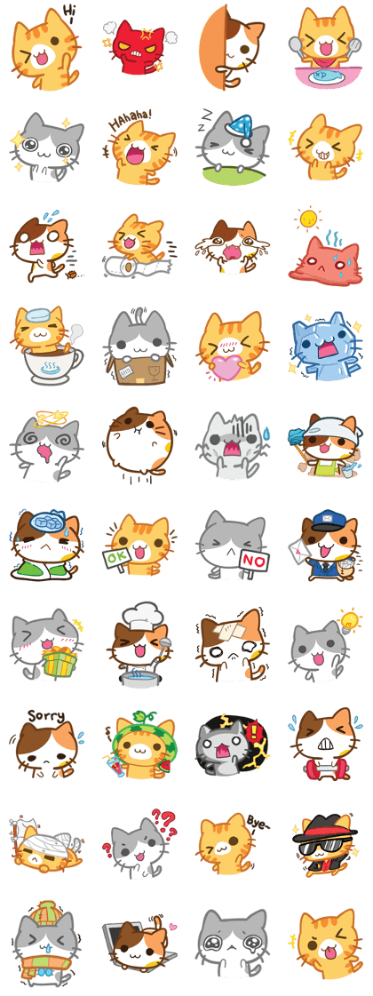 Котики милые фото стикеры What does the cat say ... Meow - LINE Stickers des créateurs Cute cats, Kawaii c