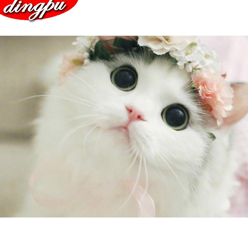 Котики милые няшные фото Diamond Painting Kits Car Cross Stitch Diamond Embroidery Landscape Sale Handmad
