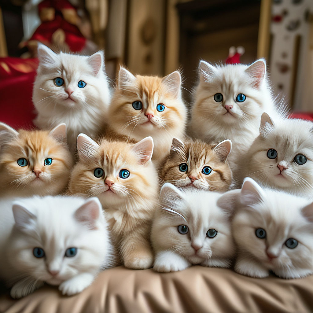 Котики разных пород фото Зефирные котята разных пород лежат ." - картинка создана в Шедевруме