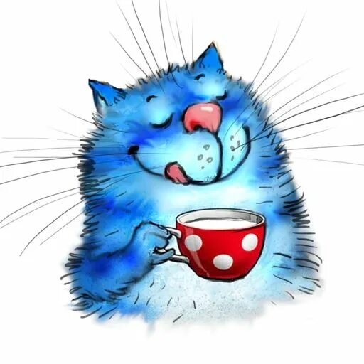 Котики с утра картинки прикольные Набор стикеров для Telegram "Синие Коты" Cat drawing, Cat art, Cats illustration