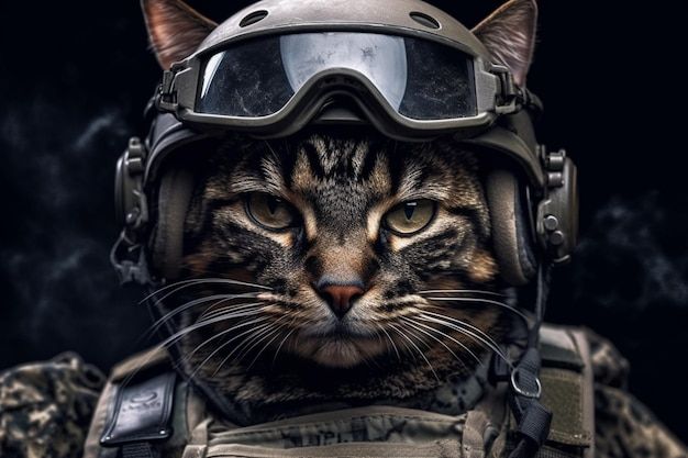 Котики спецназ фото Кот в военной форме Премиум Фото