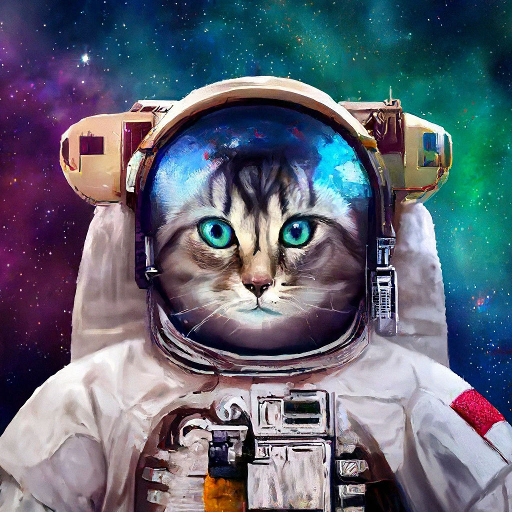 Котики в космосе фото Кот космонавт в космосе. Кот ." - картинка создана в Шедевруме