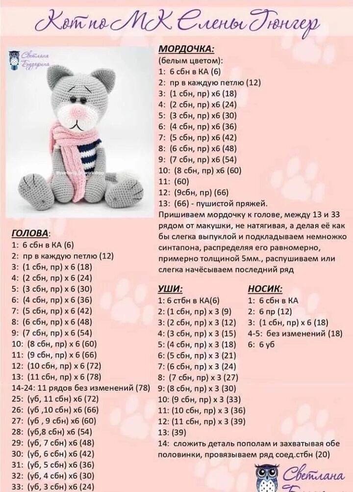 Котики вязаные крючком амигуруми схемы и описание Пин на доске amigurumis Вязаные игрушки, Вязаный крючком мишка, Схемы вязания ам