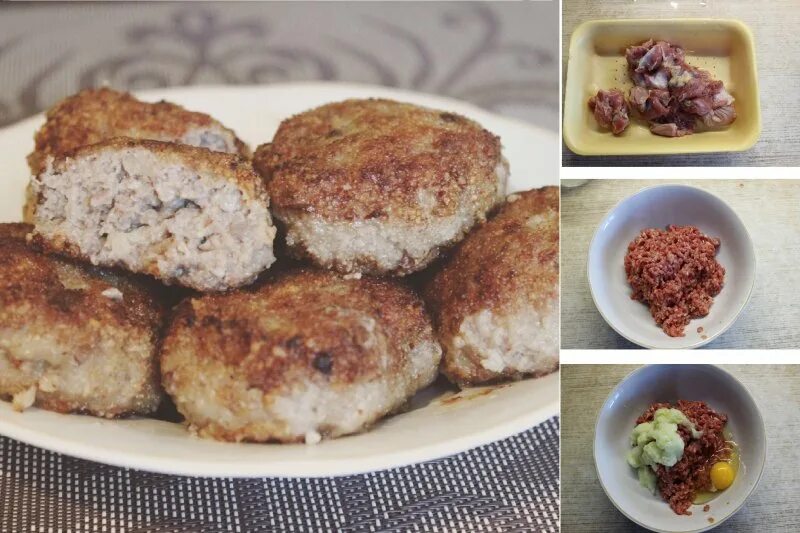 Котлеты с пошаговым фото из свинины Очень нежные котлеты из куриных желудочков: пошаговый фото рецепт