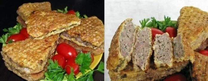 Котлеты с вафельными коржами с фото Сочные и вкусные треугольные котлетки в вафельных коржах! Food, Meatloaf, Meat