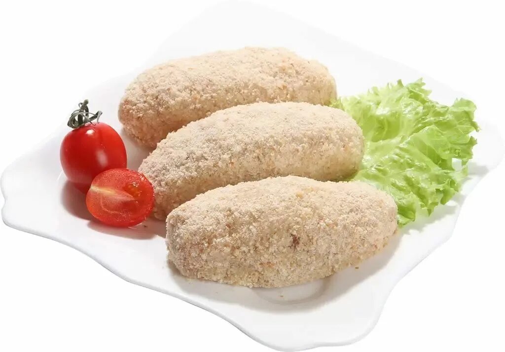 Котлеты сырые фото Зразы из птицы Калинка с сыром замороженные 450 г - характеристики на Мегамаркет