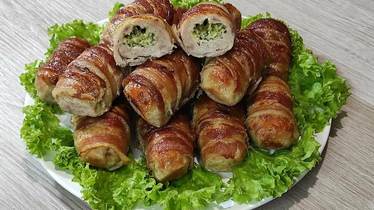 Котлеты в беконе рецепт с фото Вкусные котлеты в беконе с сырной начинкой - YouTube
