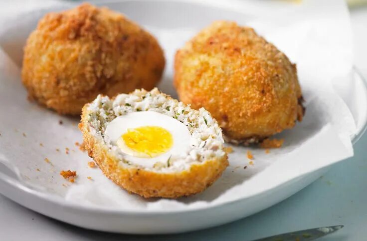 Котлеты внутри яйцо рецепт с фото Smoked haddock Scotch eggs Tesco Real Food Recipe Tesco real food, Food, Scotch 