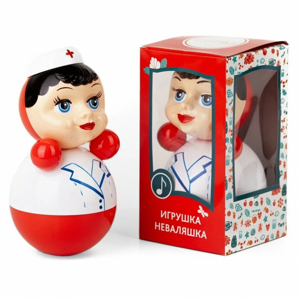Котовские неваляшки октябрьская ул 1а фото Игрушка Котовские неваляшки Кукла доктор со звуком 22 см Котовские неваляшки - к