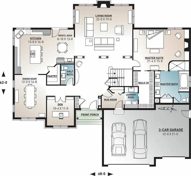 Коттедж планировка дома Modern Farmhouse Style House Plan 7359: Lancaster - Plan 7359 House plans, Farmh