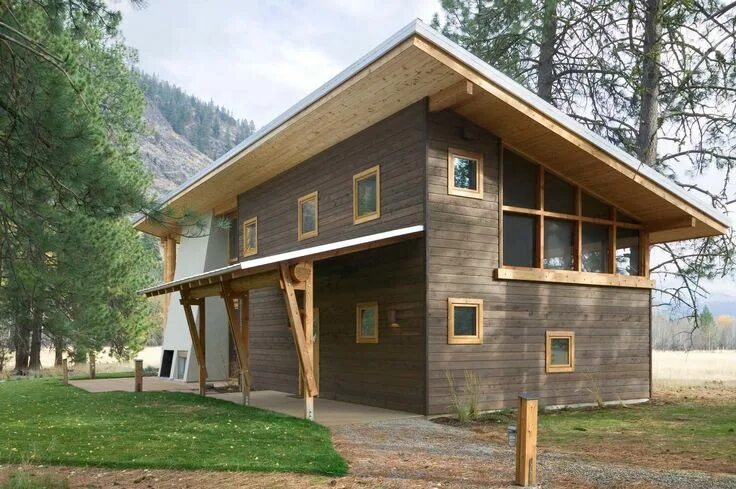Коттедж с односкатной крышей фото Meadow Cabin - Balance Associates, Architects Tiny cottage design, Cottage desig