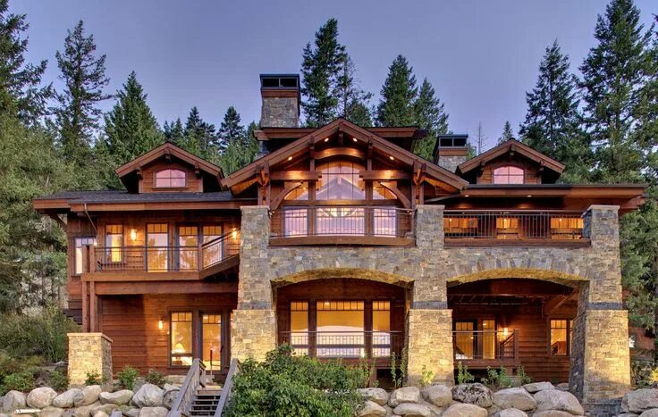 Коттедж сибирский фото Pin by margie wojcik on lakefront Lakefront homes, Mediterranean homes, Log home
