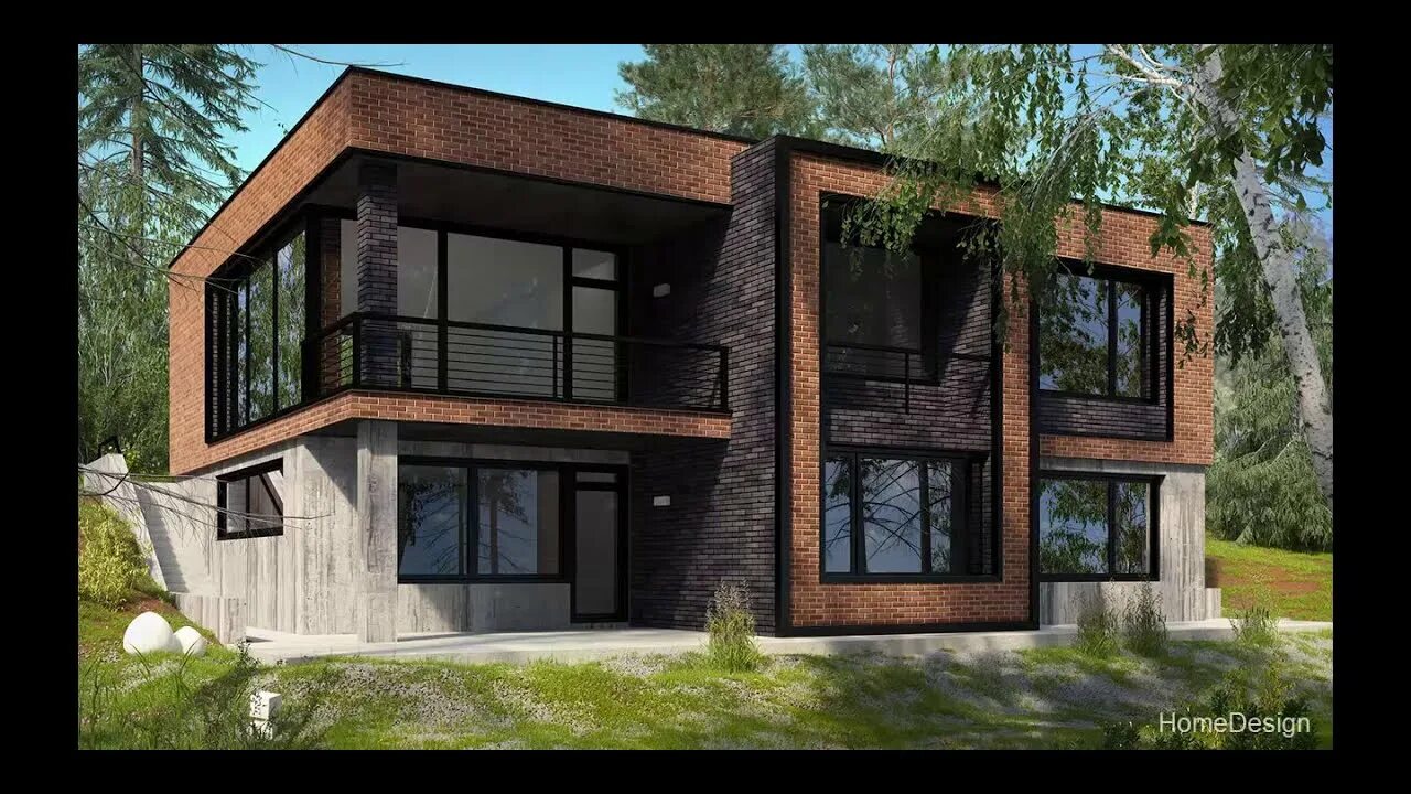 Коттедж в стиле лофт Modern Projects of Private Houses in High Tech Style - YouTube