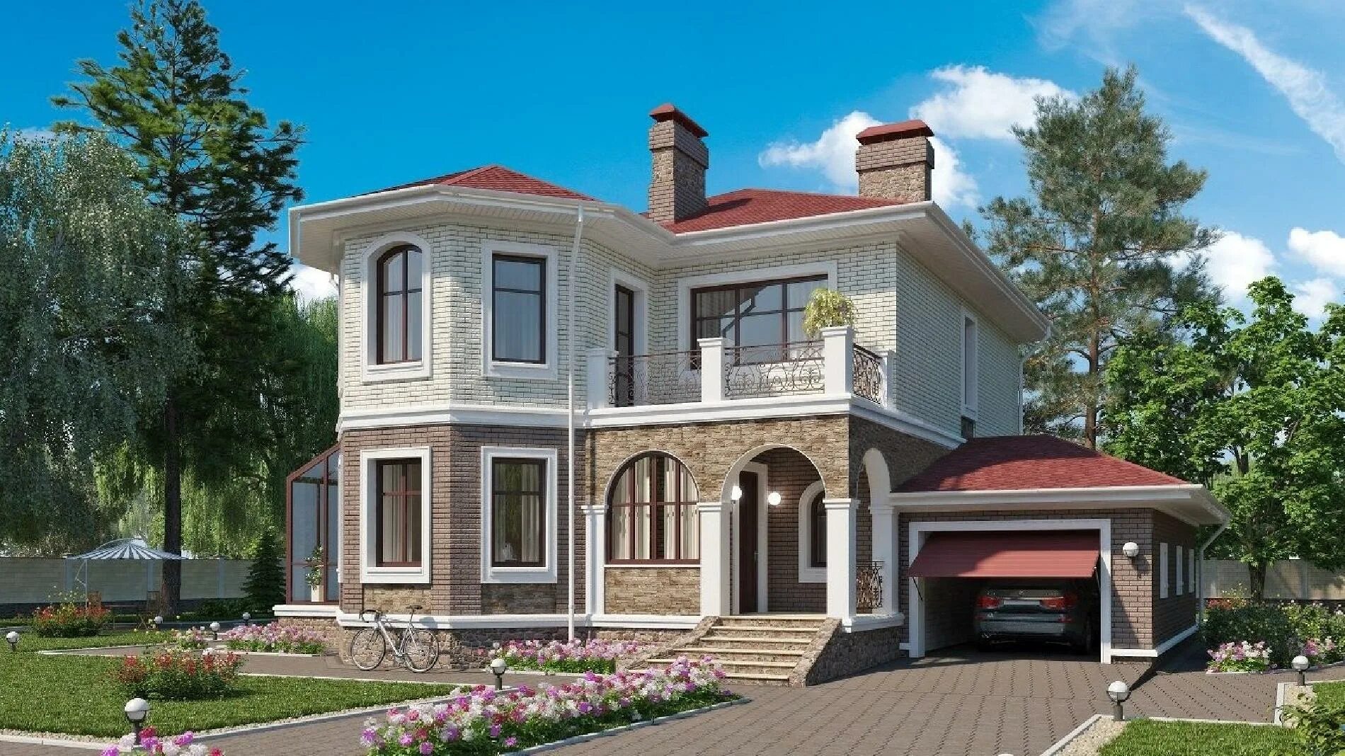 Коттеджи фото проекты 200 Дом двухэтажный 242 кв.м., проект kr-241