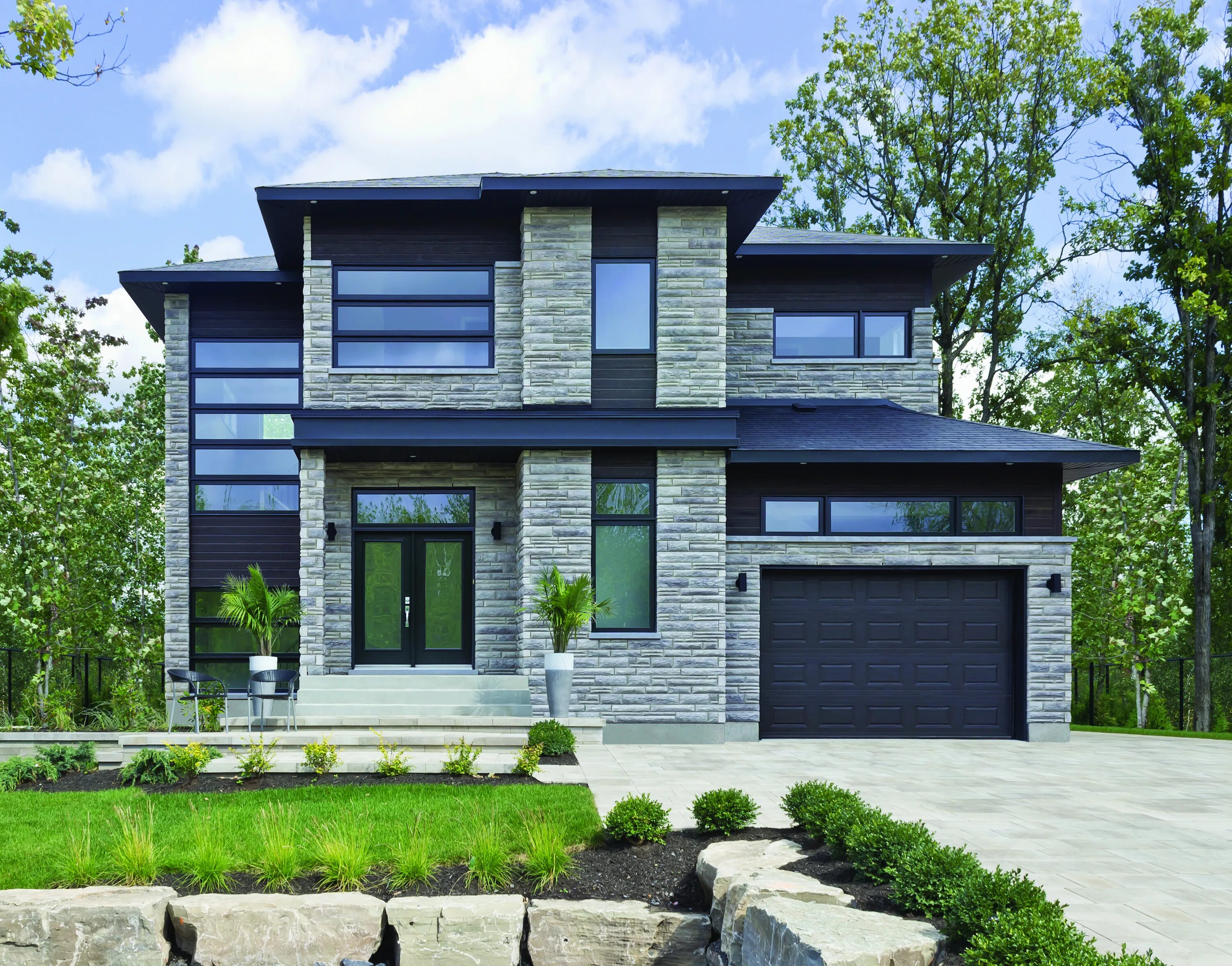 Коттеджи из серого кирпича фото Home Leeroc Facade house, House exterior, House designs exterior